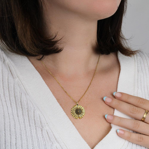 You Are My Sunshine Sunflower Necklace