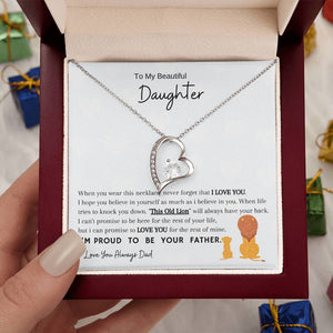 Forever Love Daughter Heart Necklace Keepsake