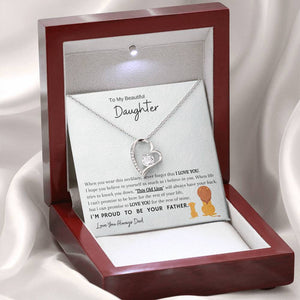 Forever Love Daughter Heart Necklace Keepsake