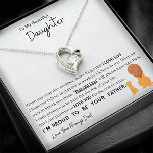 Forever Love Daughter Heart Necklace Keepsake