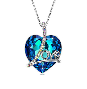 Blue Love Heart Necklace