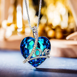 Blue Love Heart Necklace