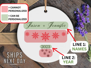 Couples Christmas Ornament Personalized - Names