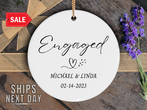 Engaged Date Personalized Ornament