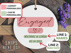 Engaged Date Personalized Ornament