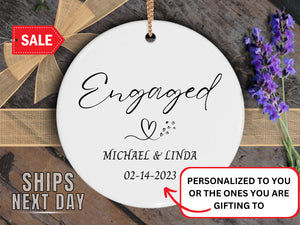 Engaged Date Personalized Ornament