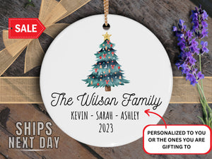 Personalized Christmas Ornament Family Name - Personized