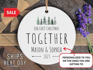 Couples Personalized Christmas Ornament - Names