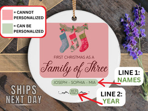 Custom Family Christmas Ornament - Personalized