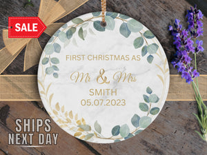 Mr and Mrs Personalized Christmas Ornament