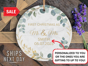 Mr and Mrs Personalized Christmas Ornament