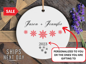 Couples Christmas Ornament Personalized - Names