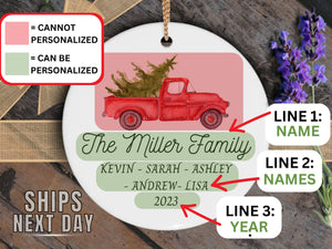 Family Christmas Ornament - Personalized Names