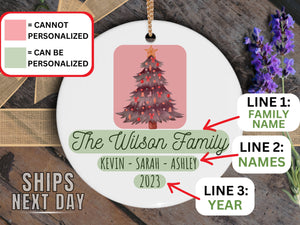 Personalized Christmas Ornament Family Name - Personized