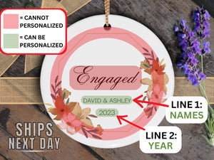 Engaged Christmas Ornament - Personalized