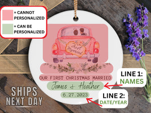 Just Married Personalized Ornament