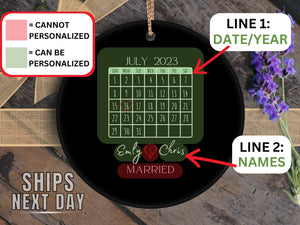 Personalized Wedding Date Ornament