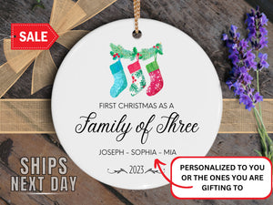 Custom Family Christmas Ornament - Personalized