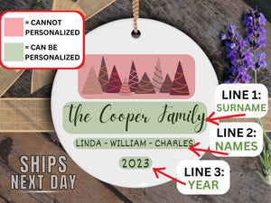 Personalized Family Name Christmas Ornament